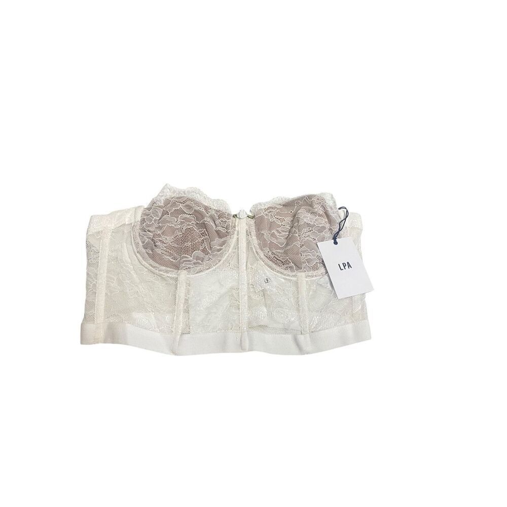 LPA Faira Bra White Lace Corset with Detail Size Large NWT (READ)